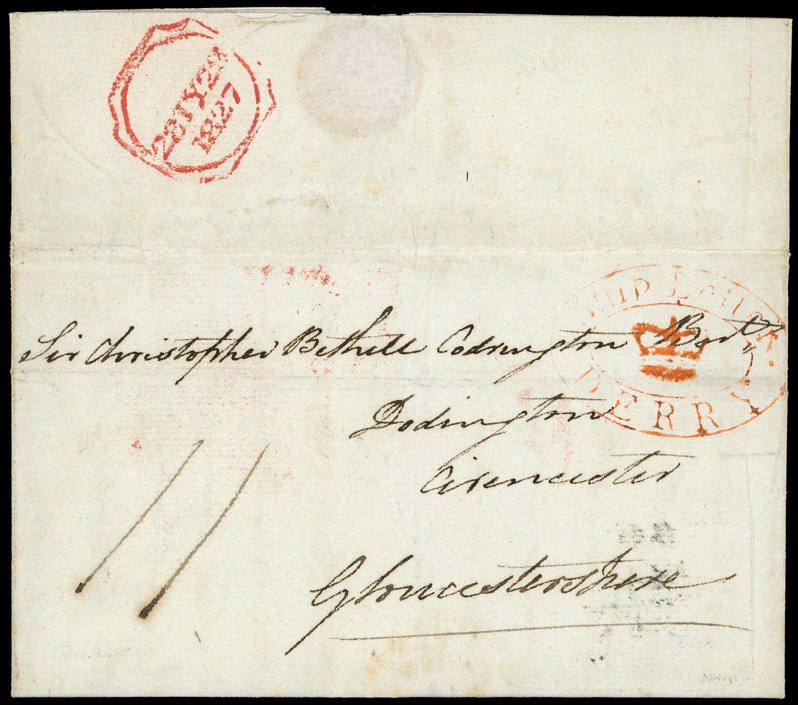 GB 1827 Pre-Stamp - Derry S2 Ship Letter