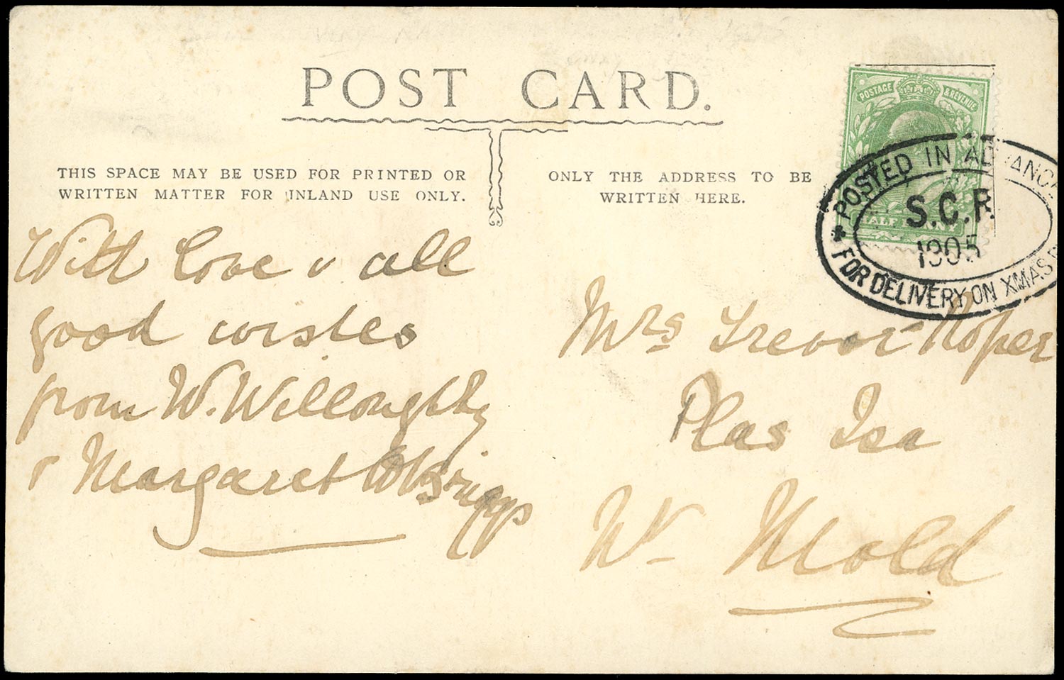 GB 1905  SG218 Cover - Sale Posted in Advance for Xmas