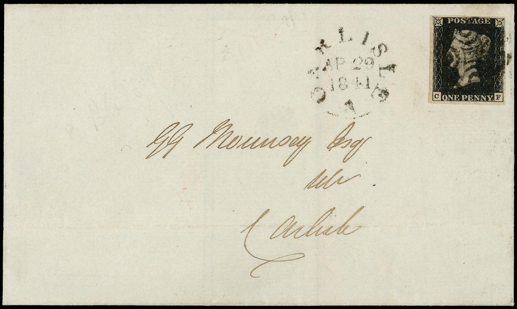 GB 1840  SG1 Pl.9 Penny Black