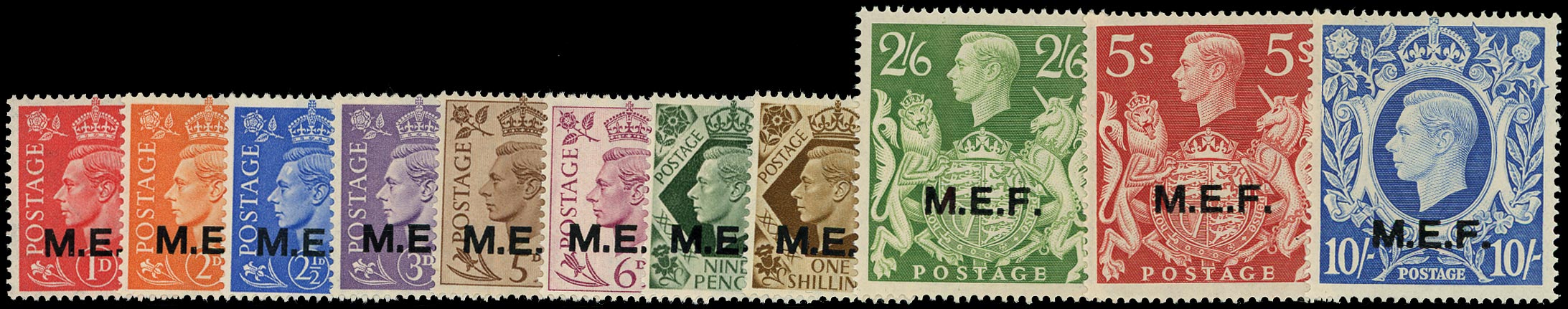 B.O.I.C. - M.E.F. 1938  SGM11/M21 Mint unmounted KGVI set of 11 to 10s