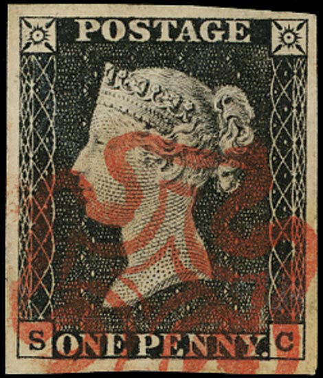 GB 1840  SG3 Pl.1a Penny Black