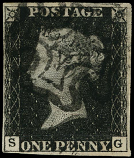 GB 1840  SG2 Pl.6 Penny Black