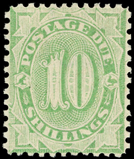 AUSTRALIA 1902  SGD43 Postage Due 10s dull green perf 11