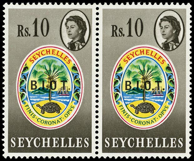 BRITISH INDIAN OCEAN 1968  SG15c Mint unmounted 10r variety missing stop after O