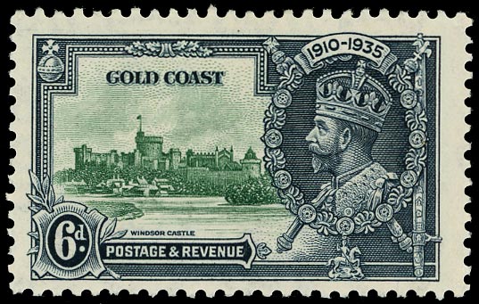 GOLD COAST 1935  SG115b Mint Silver Jubilee 3d brown and deep blue variety Short extra flagstaff