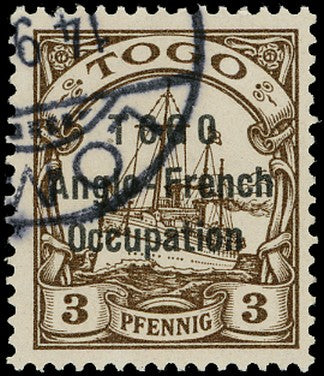 TOGO 1914  SGH14 Used 3pf brown type 3 overprint