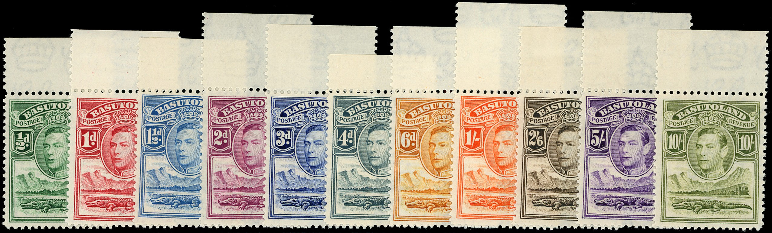 BASUTOLAND 1938  SG18/28 Mint unmounted KGVI set of 11 to 10s