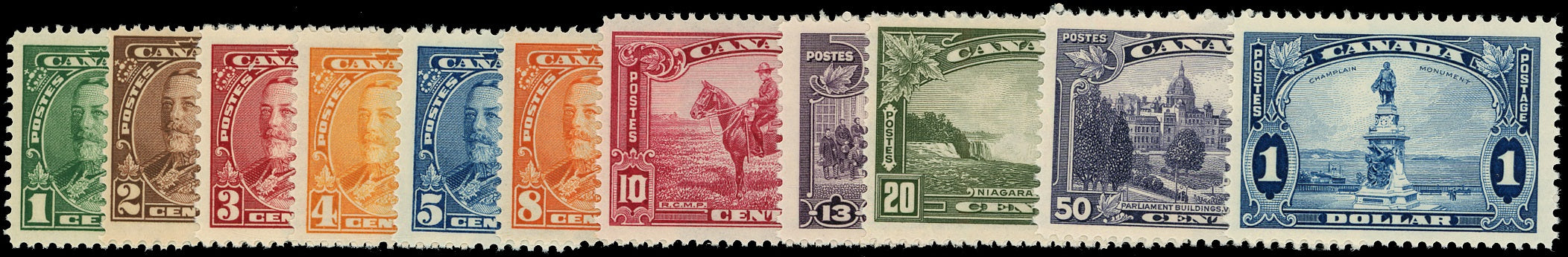 CANADA 1935  SG341/51 Mint unmounted pictorial set of 11 to $1