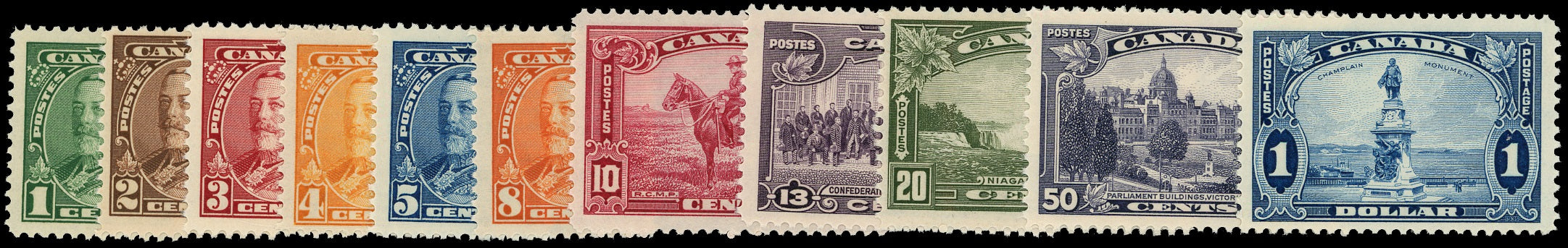 CANADA 1935  SG341/51 Mint unmounted pictorial set of 11 to $1