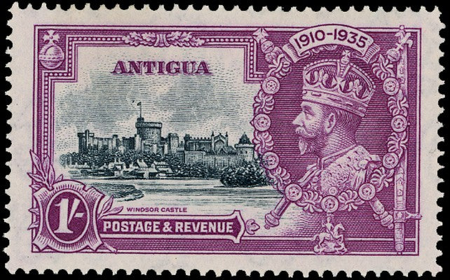 ANTIGUA 1935  SG94h Mint Silver Jubilee 1s variety Dot by flagstaff