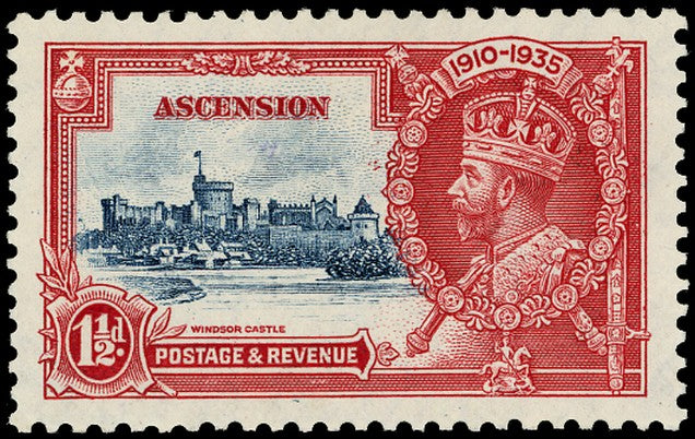 ASCENSION 1935  SG31l Mint Silver Jubilee 1halfd variety Kite and horizontal log