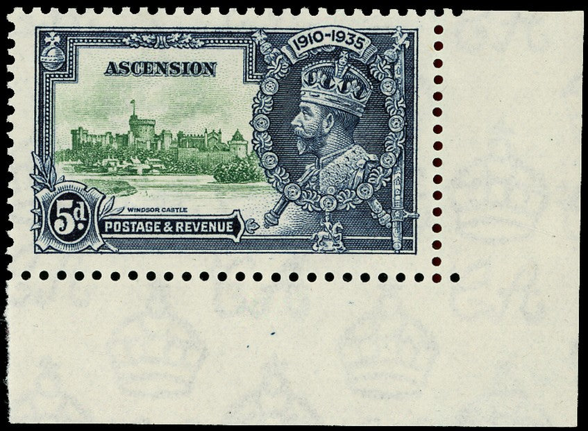 ASCENSION 1935  SG33k Mint Silver Jubilee 5d variety Kite and vertical log