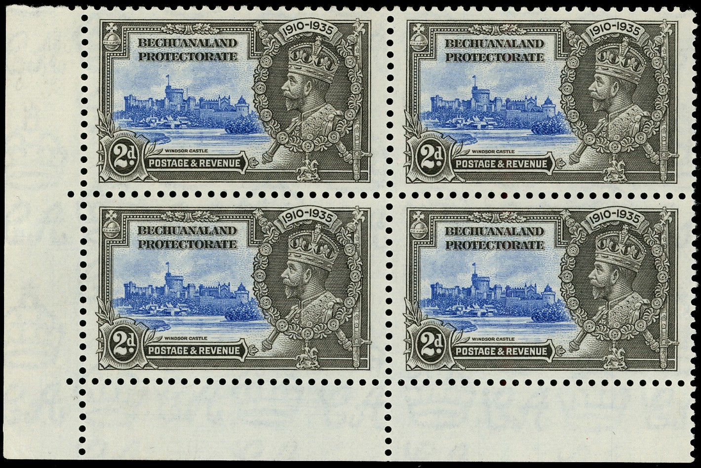 BECHUANALAND 1935  SG112a Mint Silver Jubilee 2d variety Extra flagstaff