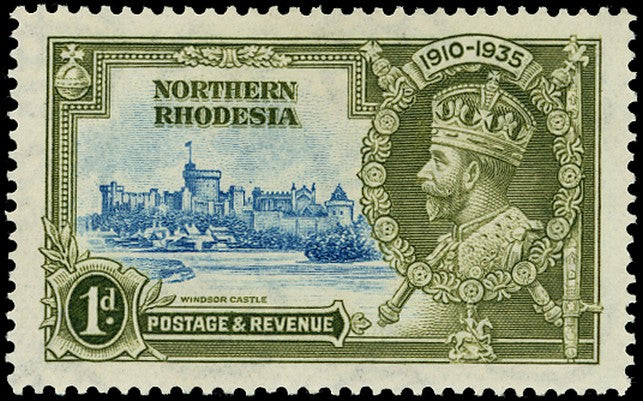 NORTHERN RHODESIA 1935  SG18g Mint Silver Jubilee 1d variety Dot to left of chapel