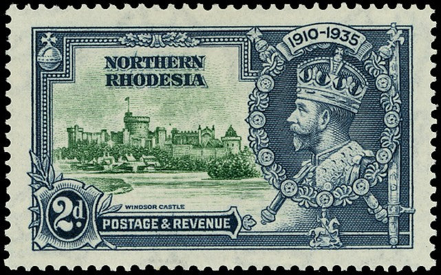 NORTHERN RHODESIA 1935  SG19g Mint Silver Jubilee 2d variety Dot to left of chapel