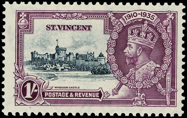 ST VINCENT 1935  SG145l Mint Silver Jubilee 1s variety Kite and horizontal log