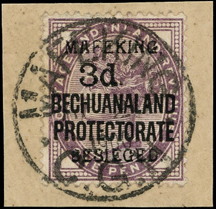 C.G.H. - MAFEKING 1900  SG7 Used 3d on 1d lilac Bechuanaland Protectorate
