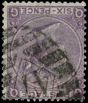 GB 1867  SG104wi Pl.6 Used - VFU WMK inverted (QG)