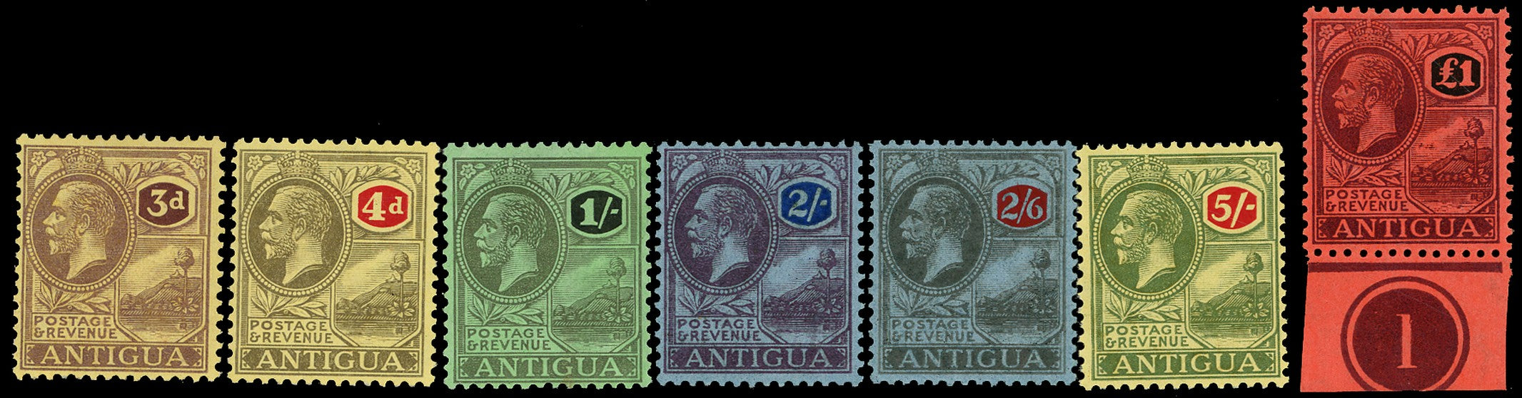 ANTIGUA 1921  SG55/61 Mint unmounted KGV set of 7 to £1