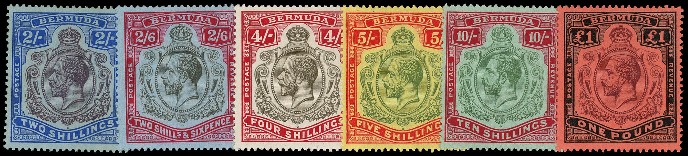 BERMUDA 1918  SG51b/55 Mint KGV set of 6 to £1 watermark MCA