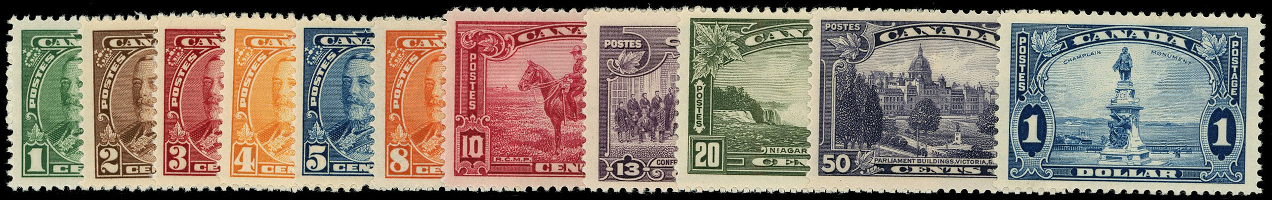CANADA 1935  SG341/51 Mint unmounted set of 11 to $1
