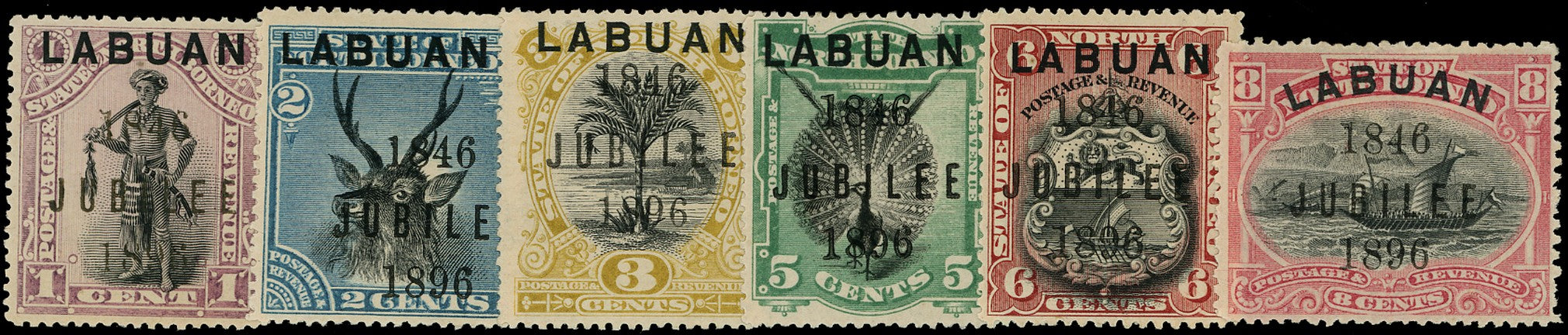 LABUAN 1896  SG83/88b Mint Jubilee set of 6 to 8c