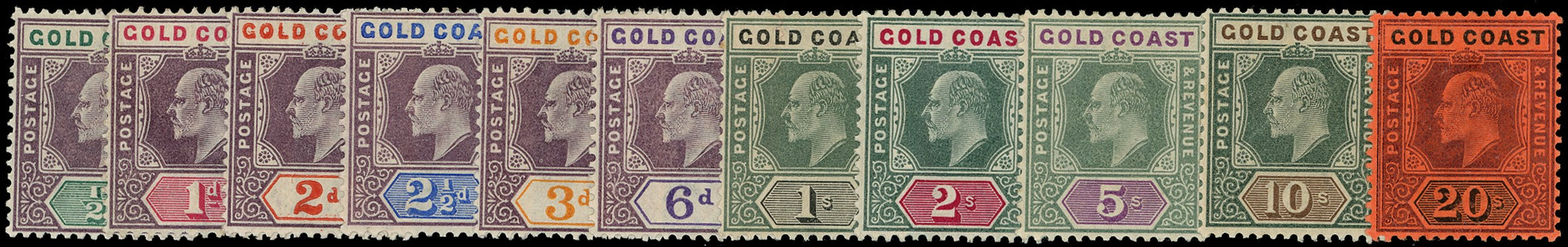 GOLD COAST 1902  SG38/48 Mint KEVII set of 11 to 20s watermark Crown CA