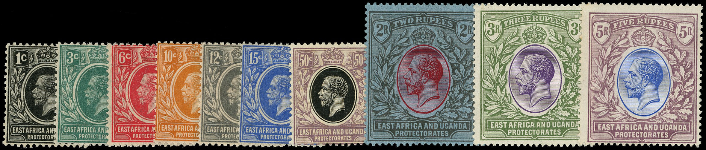 KUT 1921  SG65/74 Mint unmounted KGV set of 10 to 5r Script watermark