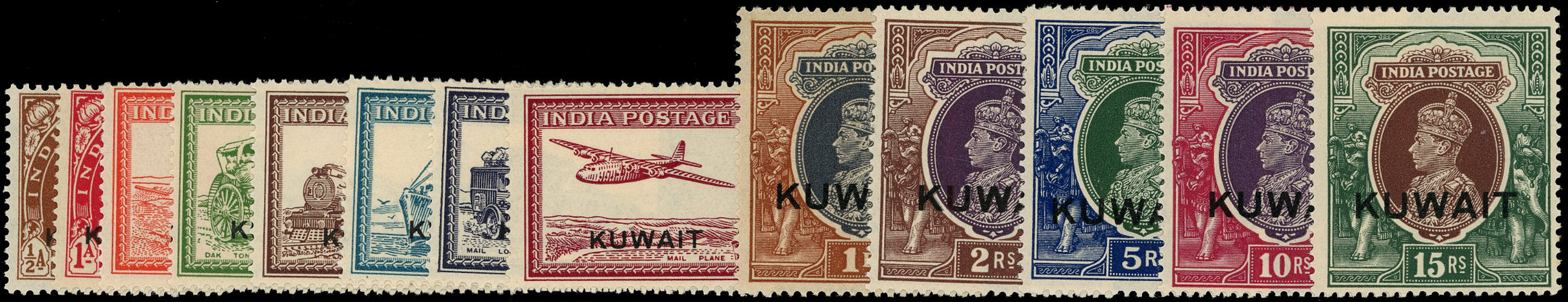 KUWAIT 1939  SG36/51w Mint unmounted KGVI set of 13 to 5r