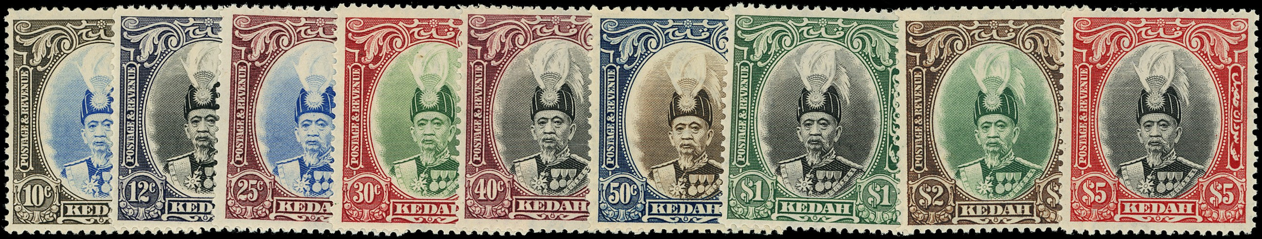 MALAYA - KEDAH 1937  SG60/68 Mint unmounted set of 9 to $5