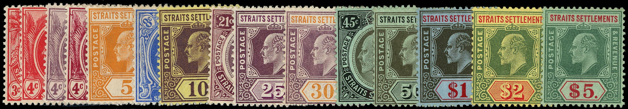 MALAYA - STRAITS 1906  SG153/67 Mint New colours set of 15 to $5