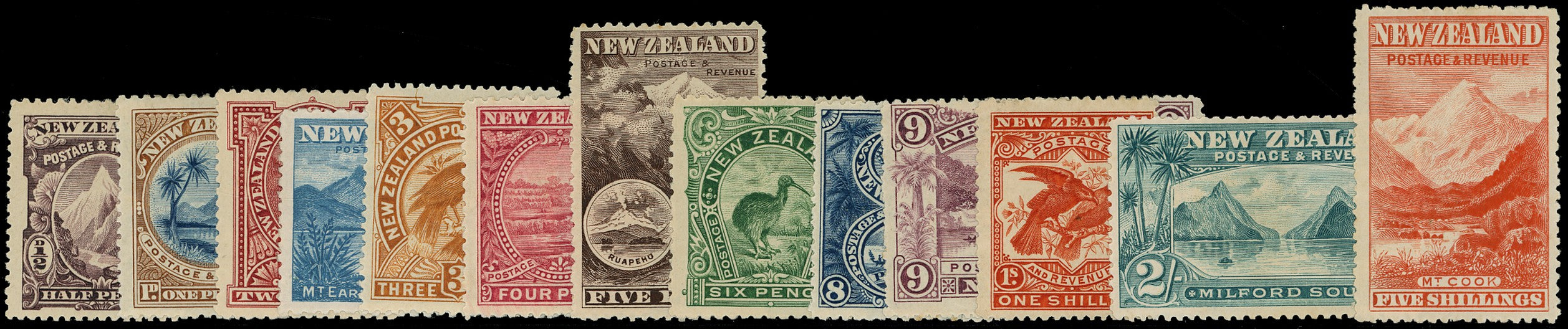 NEW ZEALAND 1898  SG246/59 Mint original Waterlow set of 13 to 5s
