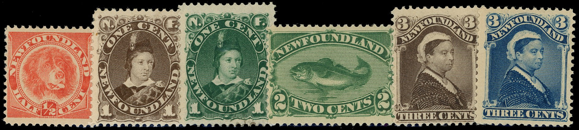 NEWFOUNDLAND 1896  SG62/65a Mint re-issued set of 6 to 3c