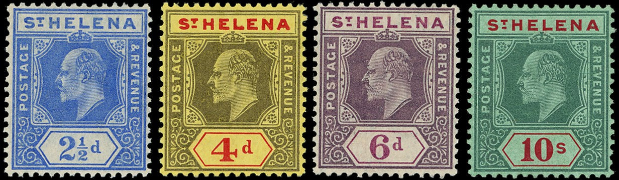 ST HELENA 1908  SG64/71 Mint KEVII set of 4 to 10s