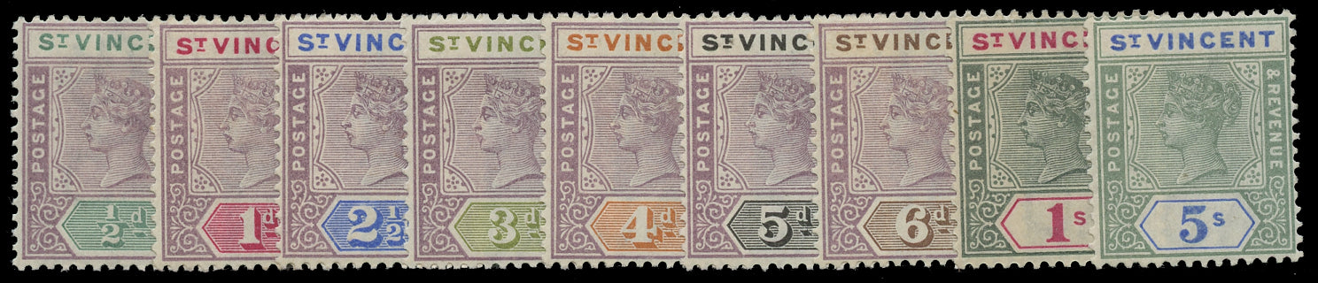 ST VINCENT 1899  SG67/75 Mint QV set of 9 to 5s