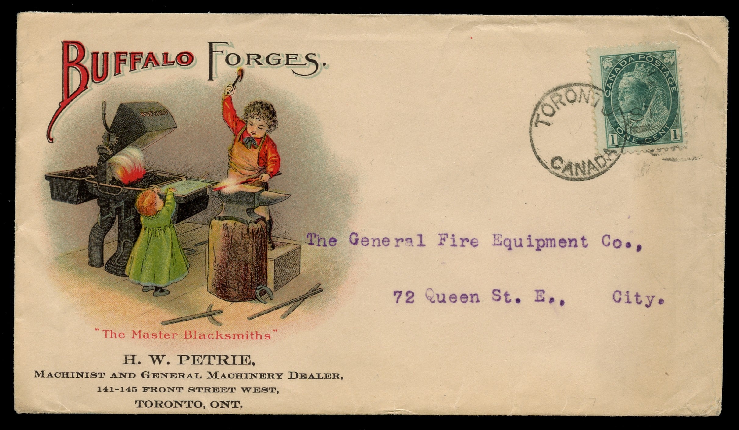 CANADA 1902  SG151 Cover illustrated advertising for Buffalo Forges used locally within Toronto