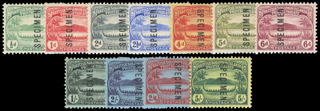 British Solomon Islands SG 8s/17s Specimen 1908-11 Small Canoe set of 11 to 5s