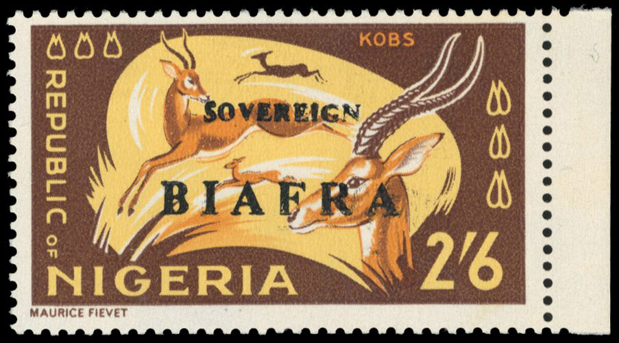 Nigeria - Biafra SG 13a Unmounted Mint 1968 2s6d error red (Coat of Arms) omitted