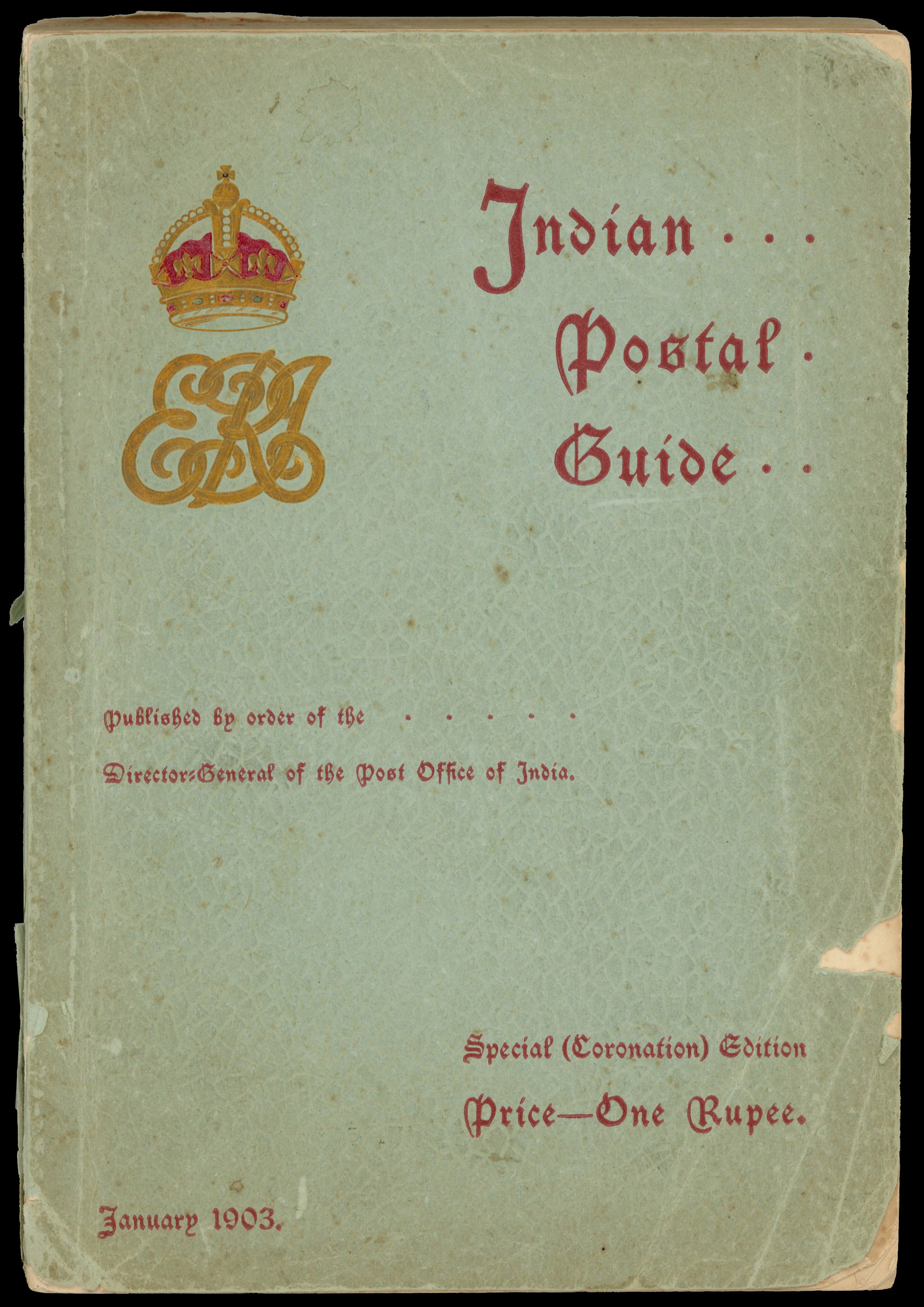 India SG 107/23 Used 1903 Postal Guide including Coronation Durbar presentation pages