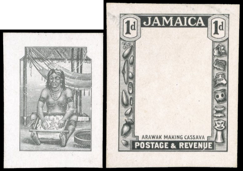 Jamaica SG 79 Proof 1920 1d vignette and frame