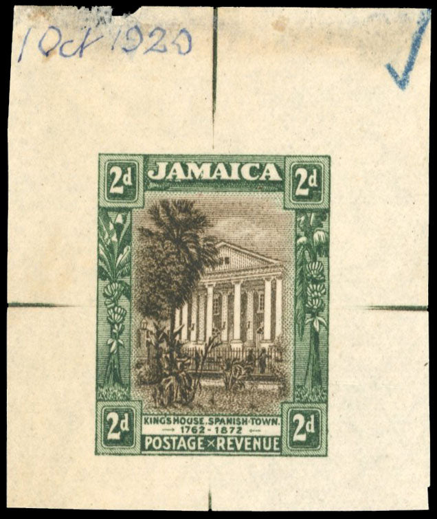 Jamaica SG 81 Proof 1919-21 2d working die proof