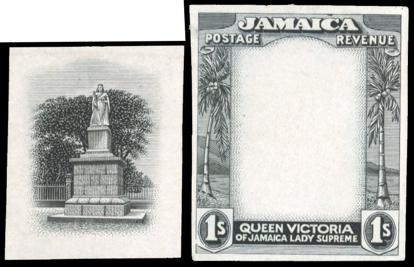 Jamaica SG 85 Proof 1919-21 1s vignette and frame