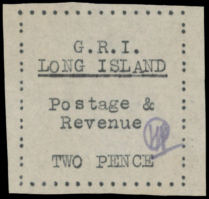 Long Island SG 30 Mint 1916 2d black on thin wove top sheet