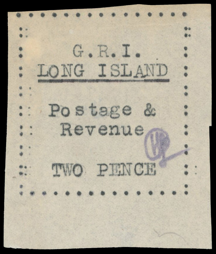 Long Island SG 30 Mint 1916 2d black on thin wove top sheet