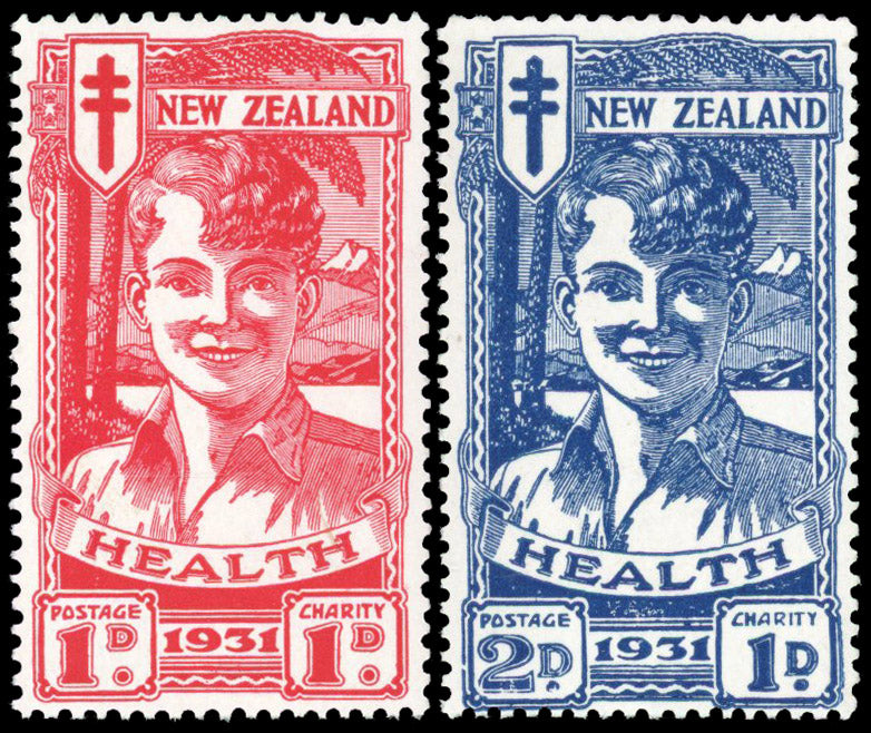 New Zealand SG 546/547 Mint 1931 Health Smiling Boy pair