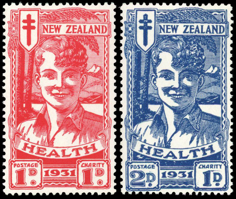 New Zealand SG 546/547 Mint 1931 Health Smiling Boy pair