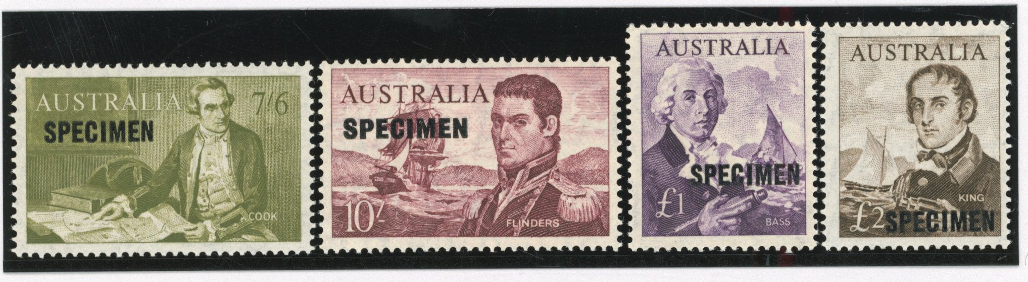 AUSTRALIA SG 357s/60s Specimen 1963-65 Navigators set of 4 unmounted mint