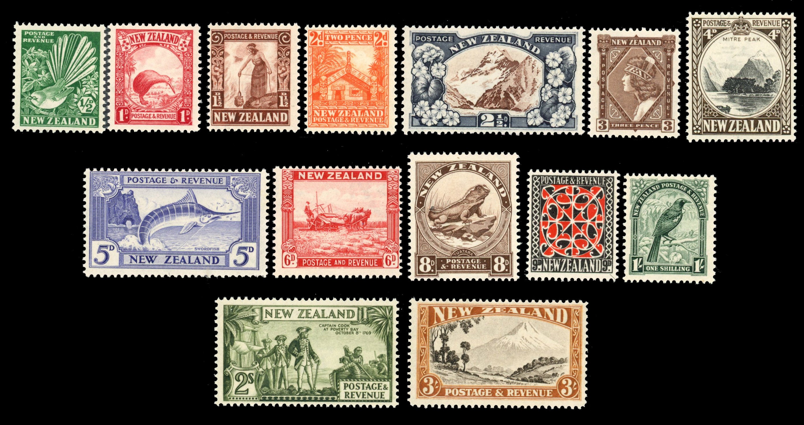 NEW ZEALAND SG 556/69 Unmounted Mint 1935-36 set of 14 to 3s