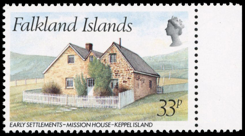 Falkland Islands SG 391w Unmounted Mint 1981 Early Settlements 33p variety wmk Crown to left of CA