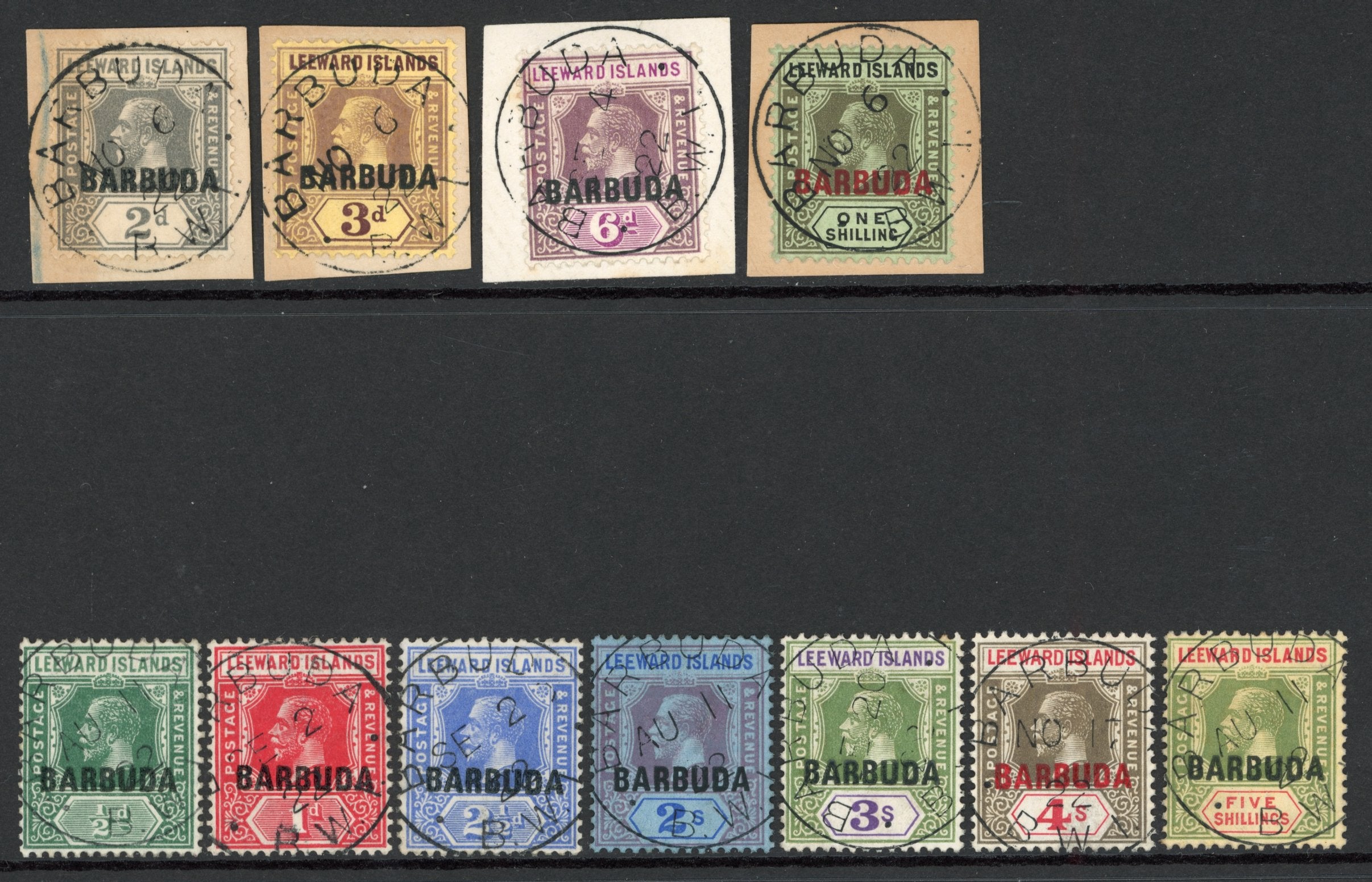 Barbuda SG 1/11 Used 1922 set of 11 to 5s